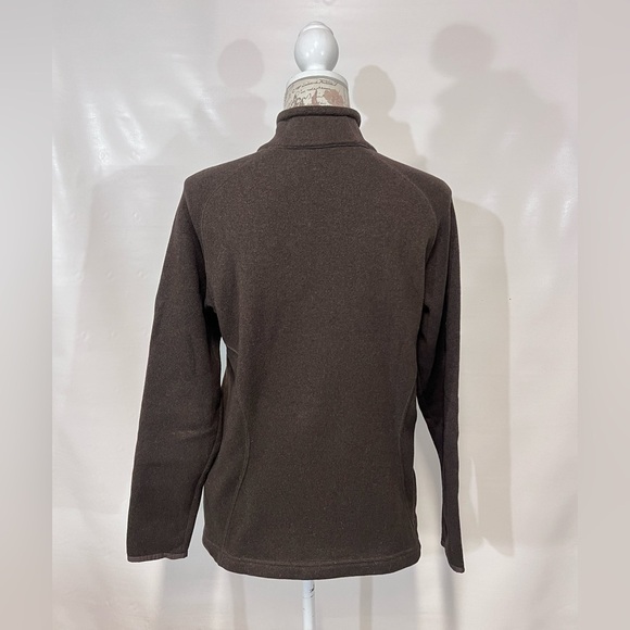 LANDS END Brown mock neck 1/4 zip sweater size 10-12.‎ - Picture 6 of 12